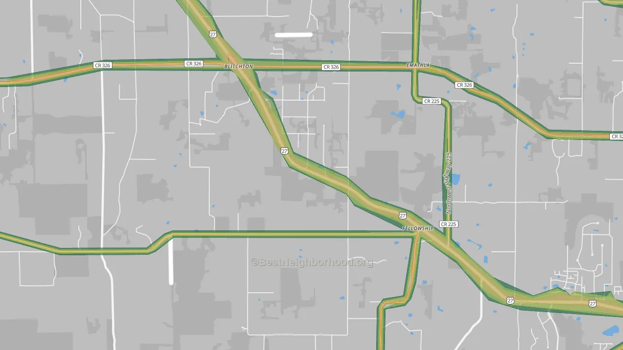 Fellowship, FL Map of Noise Levels in Fellowship