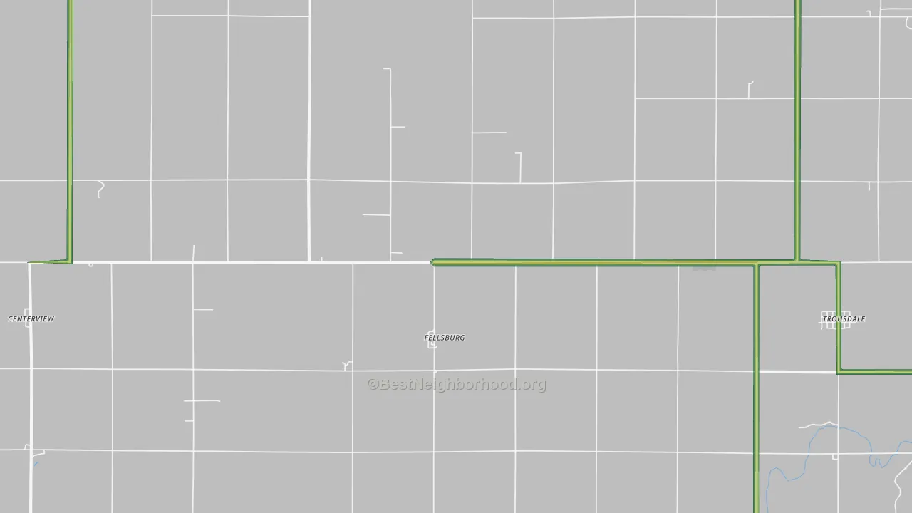 Fellsburg, KS Map of Noise Levels in Fellsburg