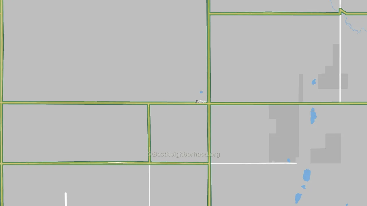Felton, MN Map of Noise Levels in Felton