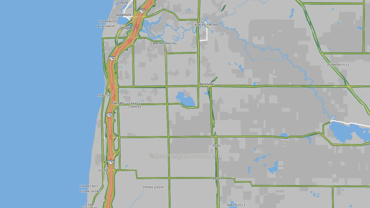 Fennville, MI Map of Noise Levels in Fennville