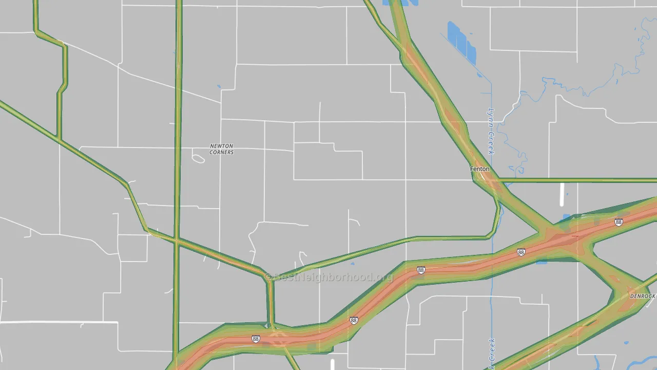 Fenton, IL Map of Noise Levels in Fenton