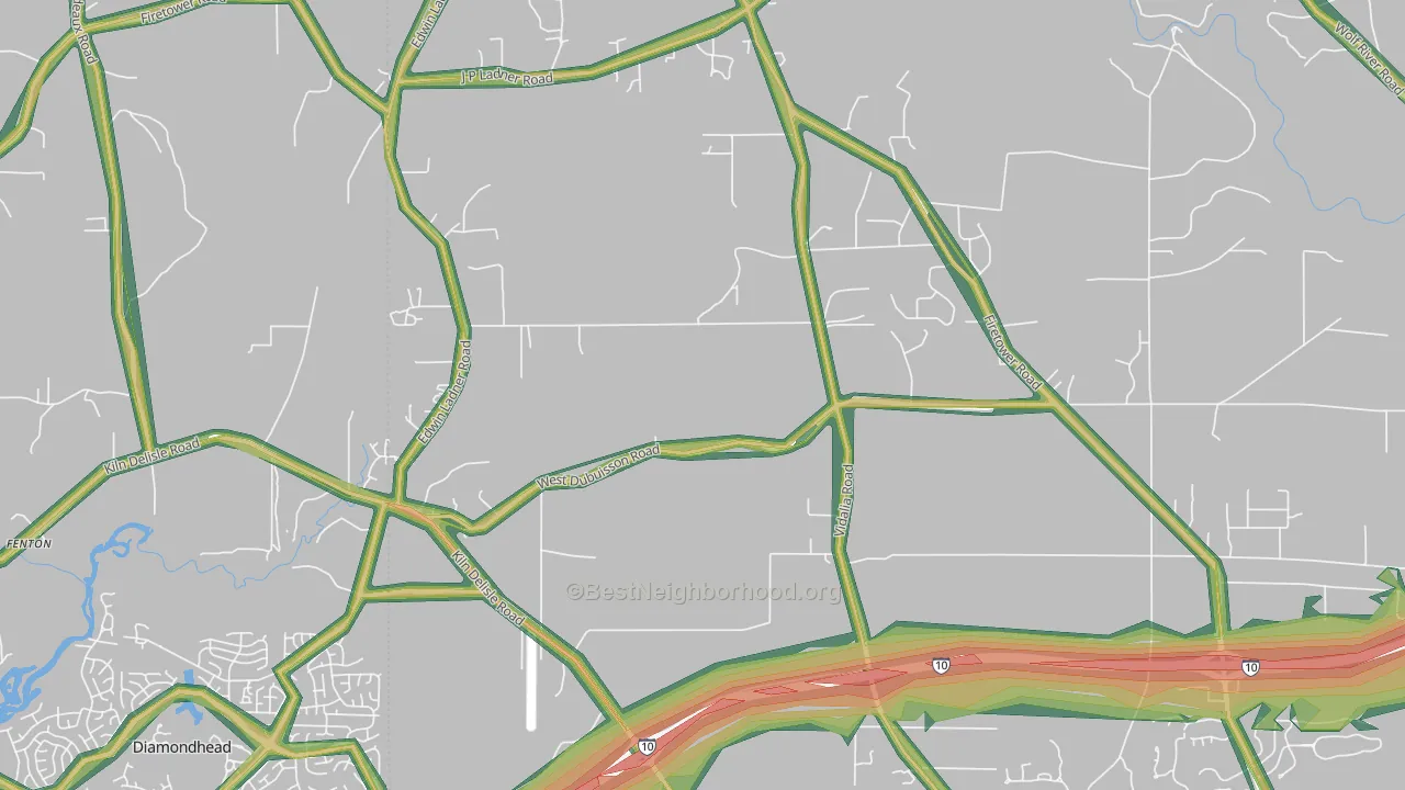 Fenton, MS Map of Noise Levels in Fenton