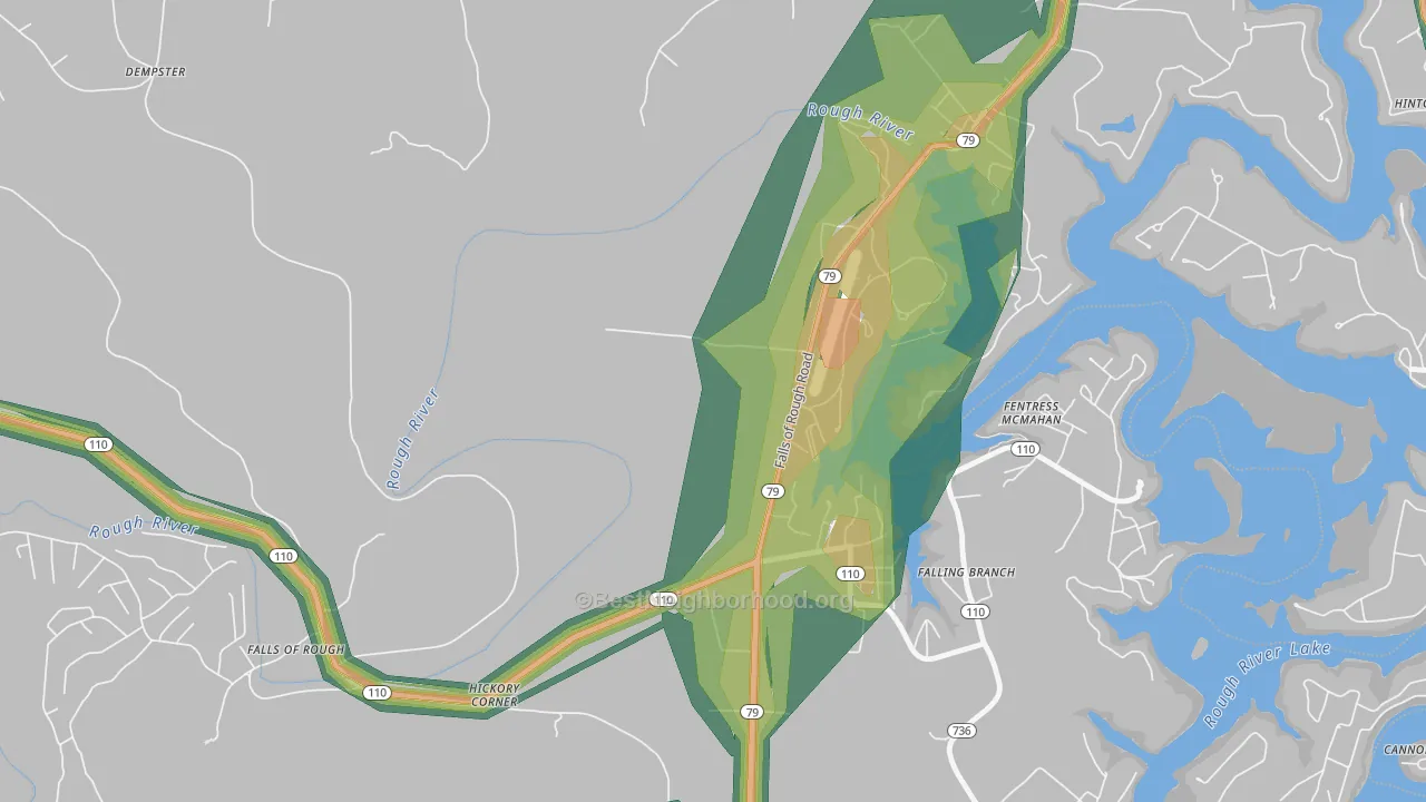 Fentress McMahan, KY Map of Noise Levels in Fentress McMahan