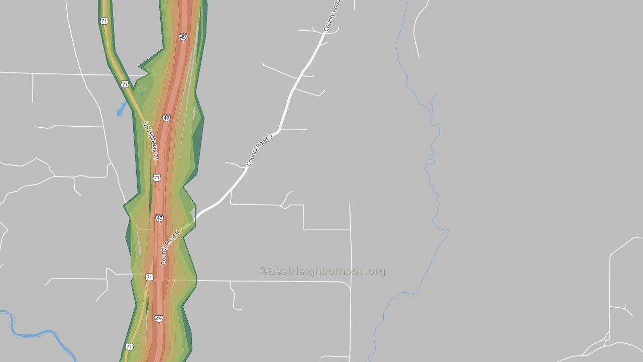 Ferguson Crossroads, AR Map of Noise Levels in Ferguson Crossroads