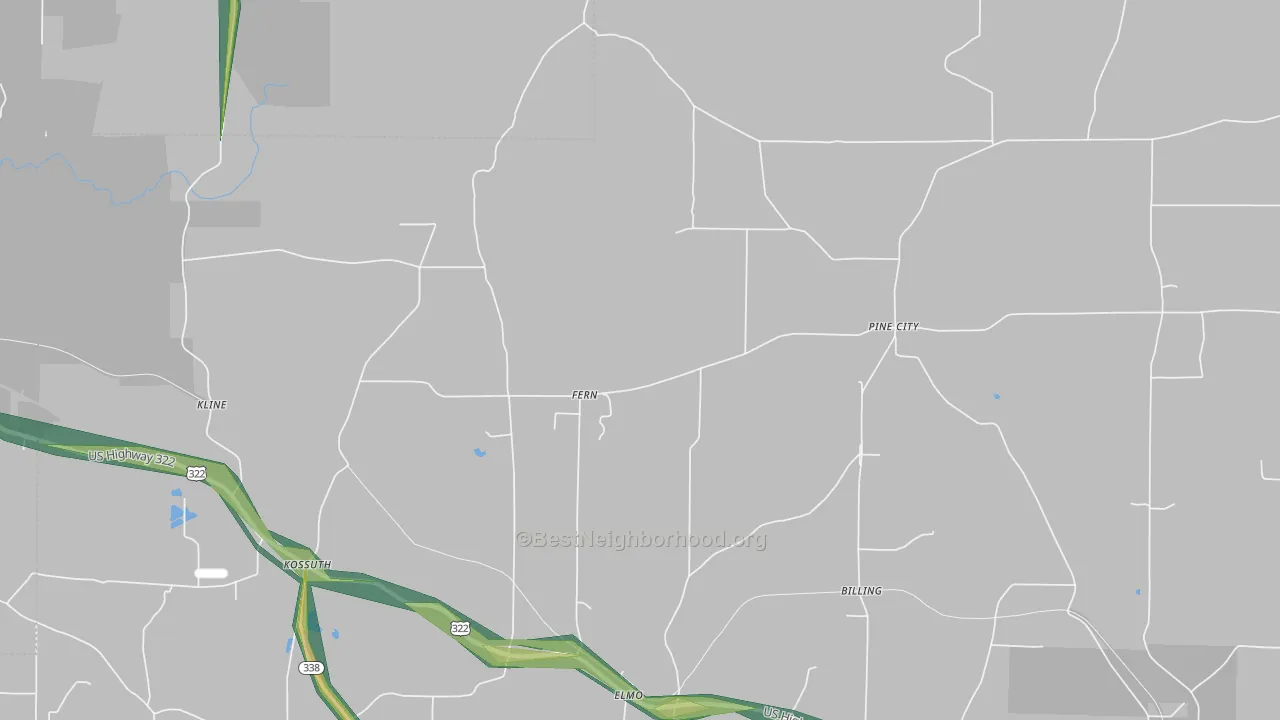 Fern, PA Map of Noise Levels in Fern