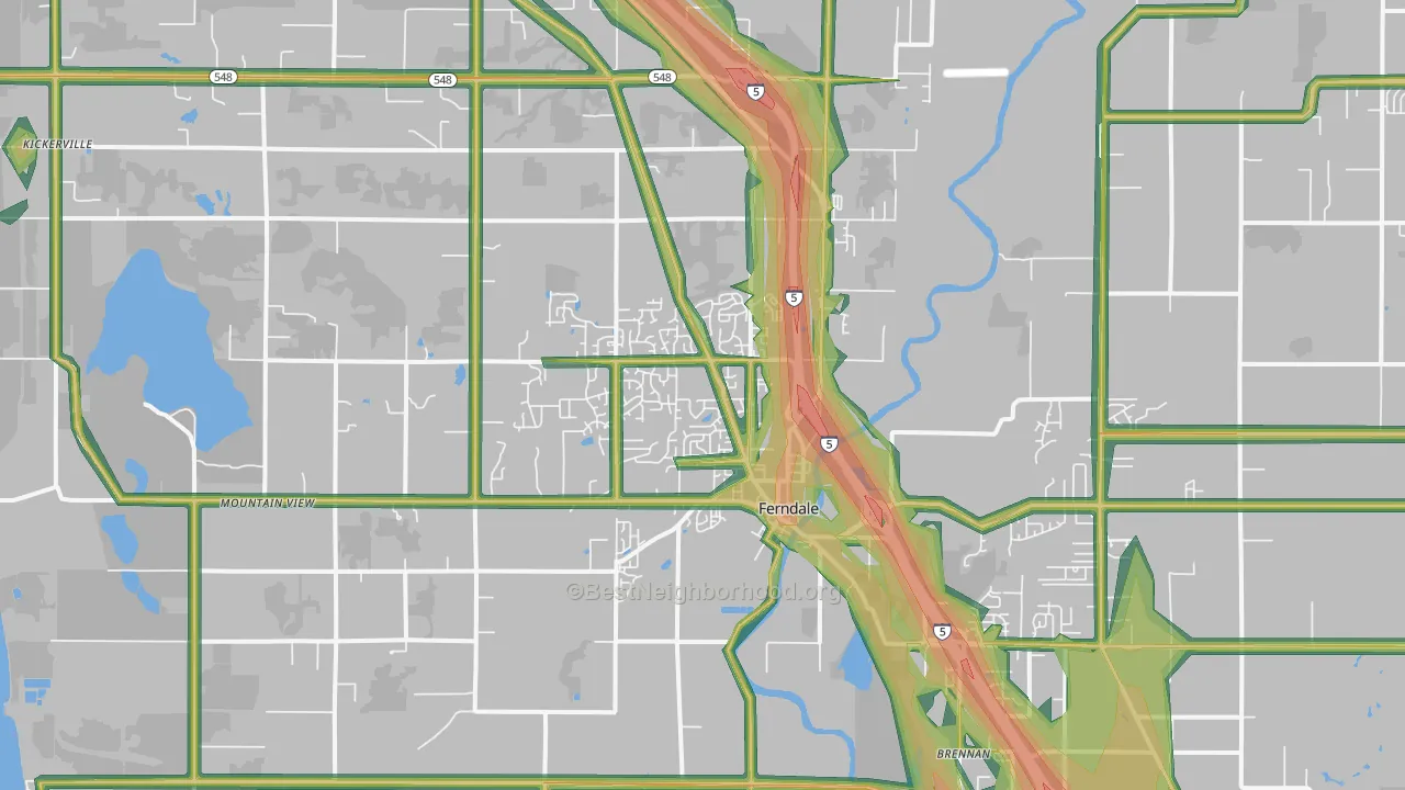 Ferndale, WA Map of Noise Levels in Ferndale