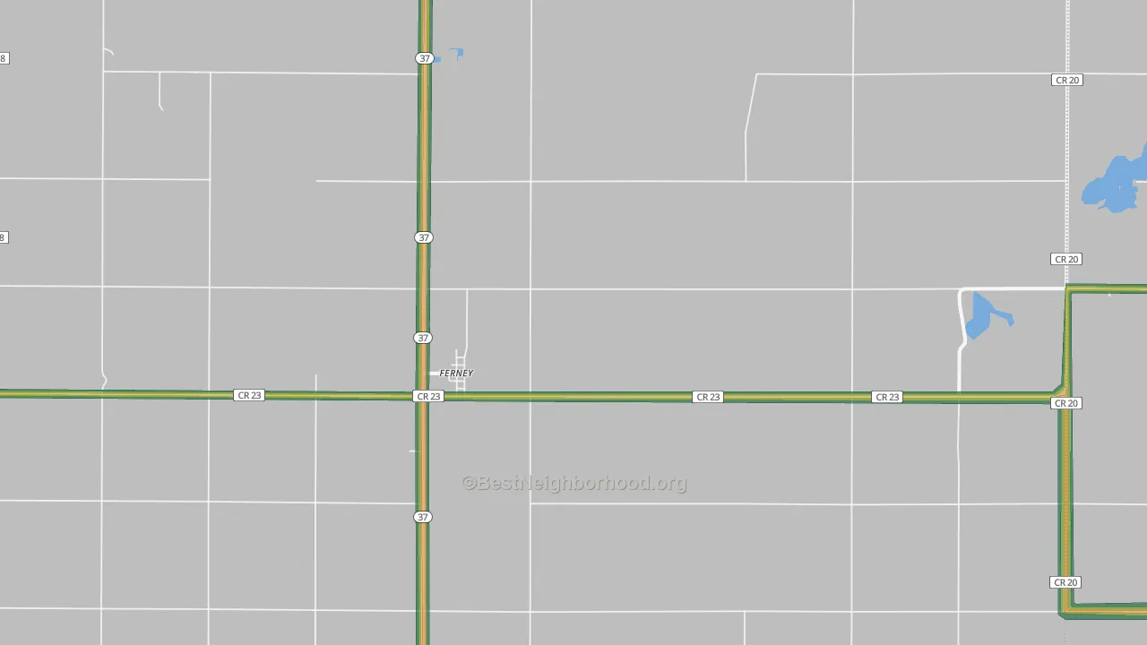 Ferney, SD Map of Noise Levels in Ferney