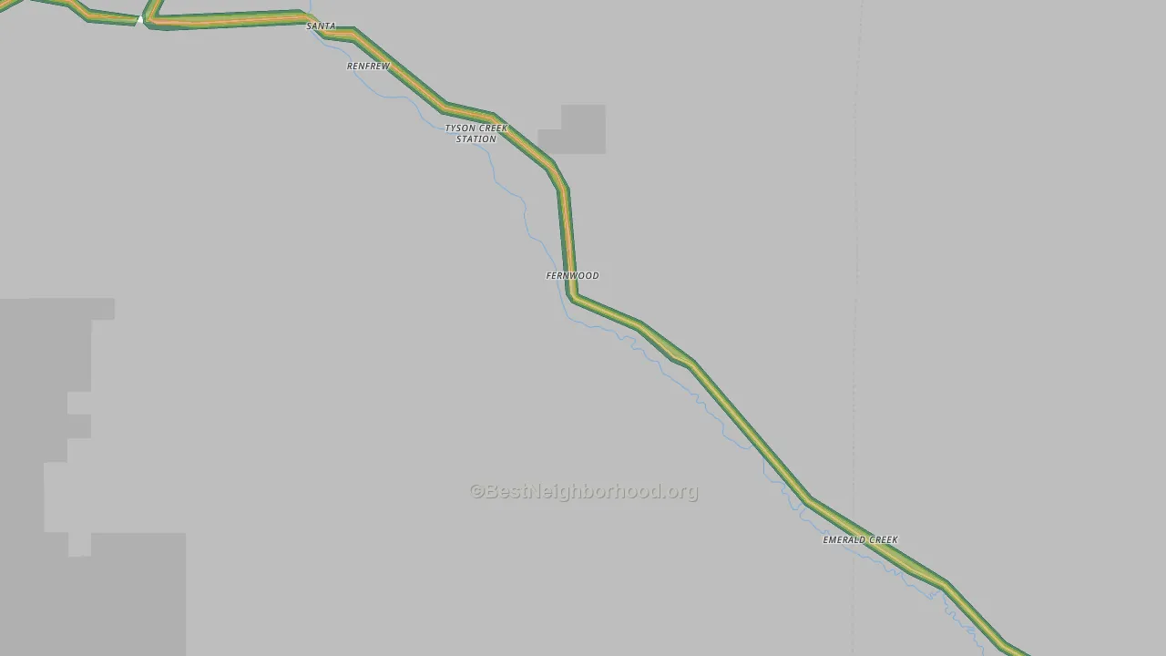 Fernwood, ID Map of Noise Levels in Fernwood