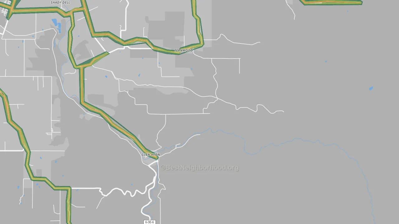 Fernwood, OR Map of Noise Levels in Fernwood