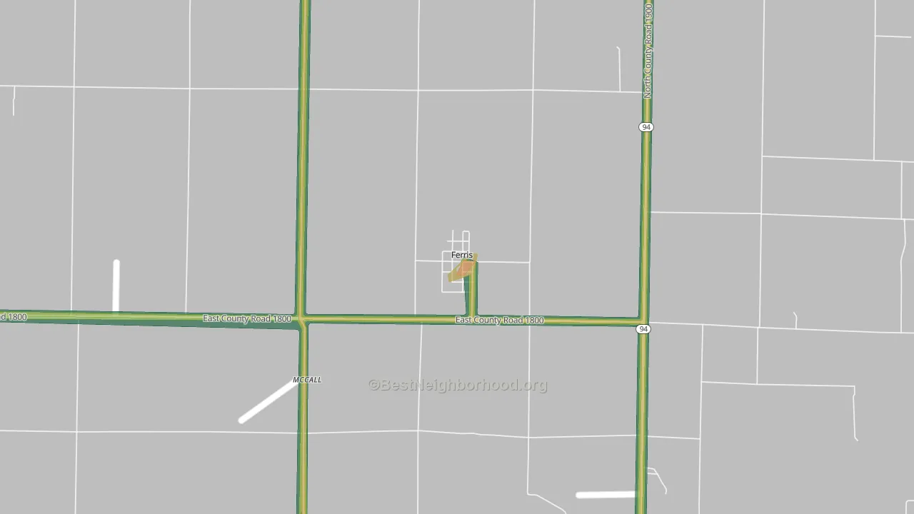 Ferris, IL Map of Noise Levels in Ferris
