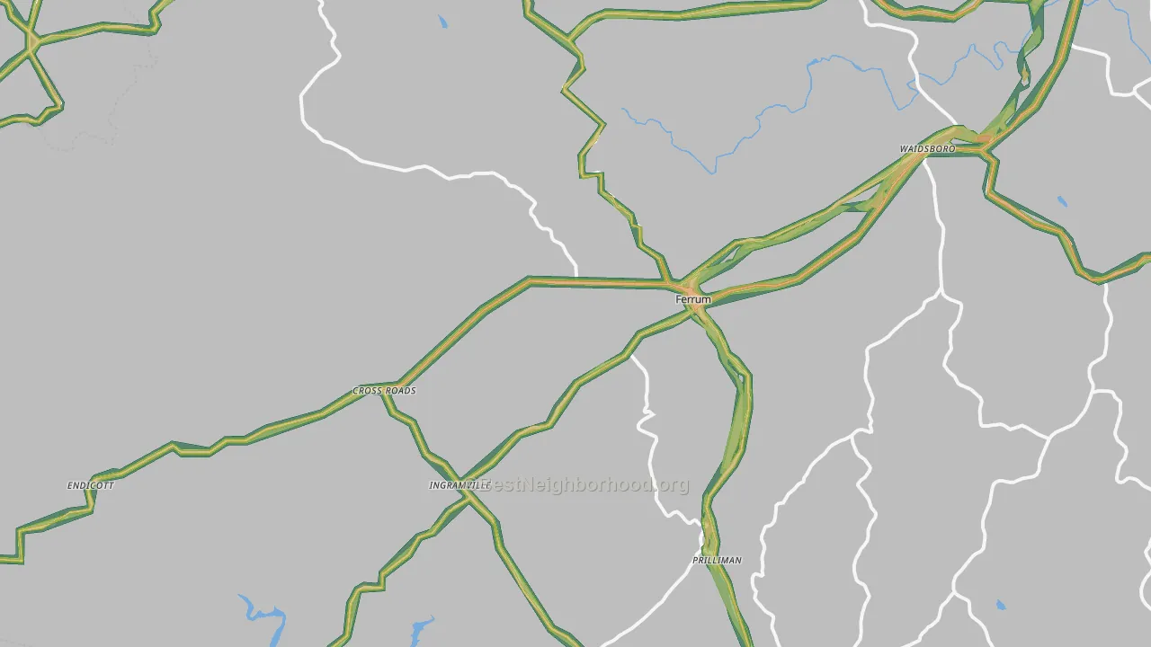 Ferrum, VA Map of Noise Levels in Ferrum