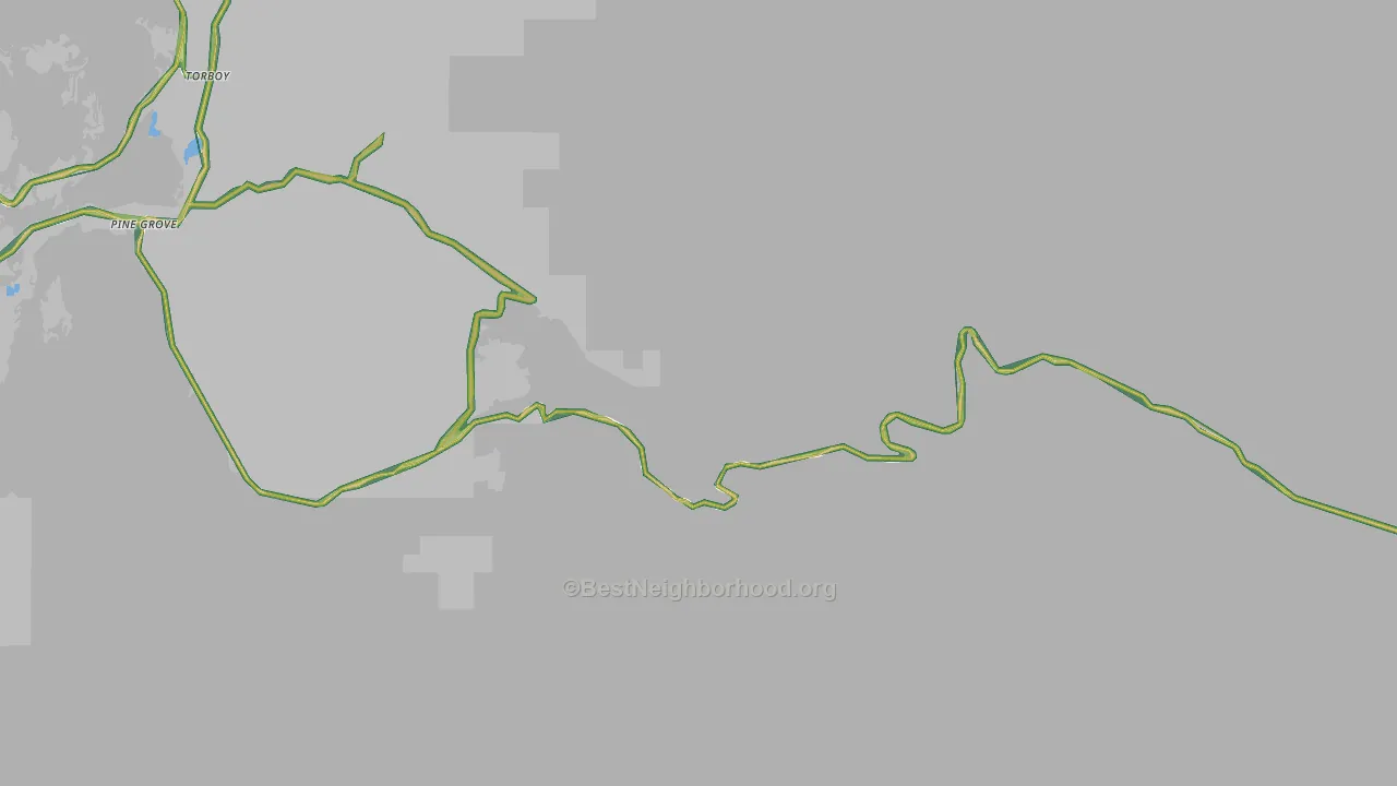 Ferry County, WA Map of Noise Levels in Ferry County