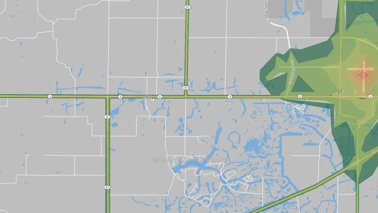 Fiatt, IL Map of Noise Levels in Fiatt