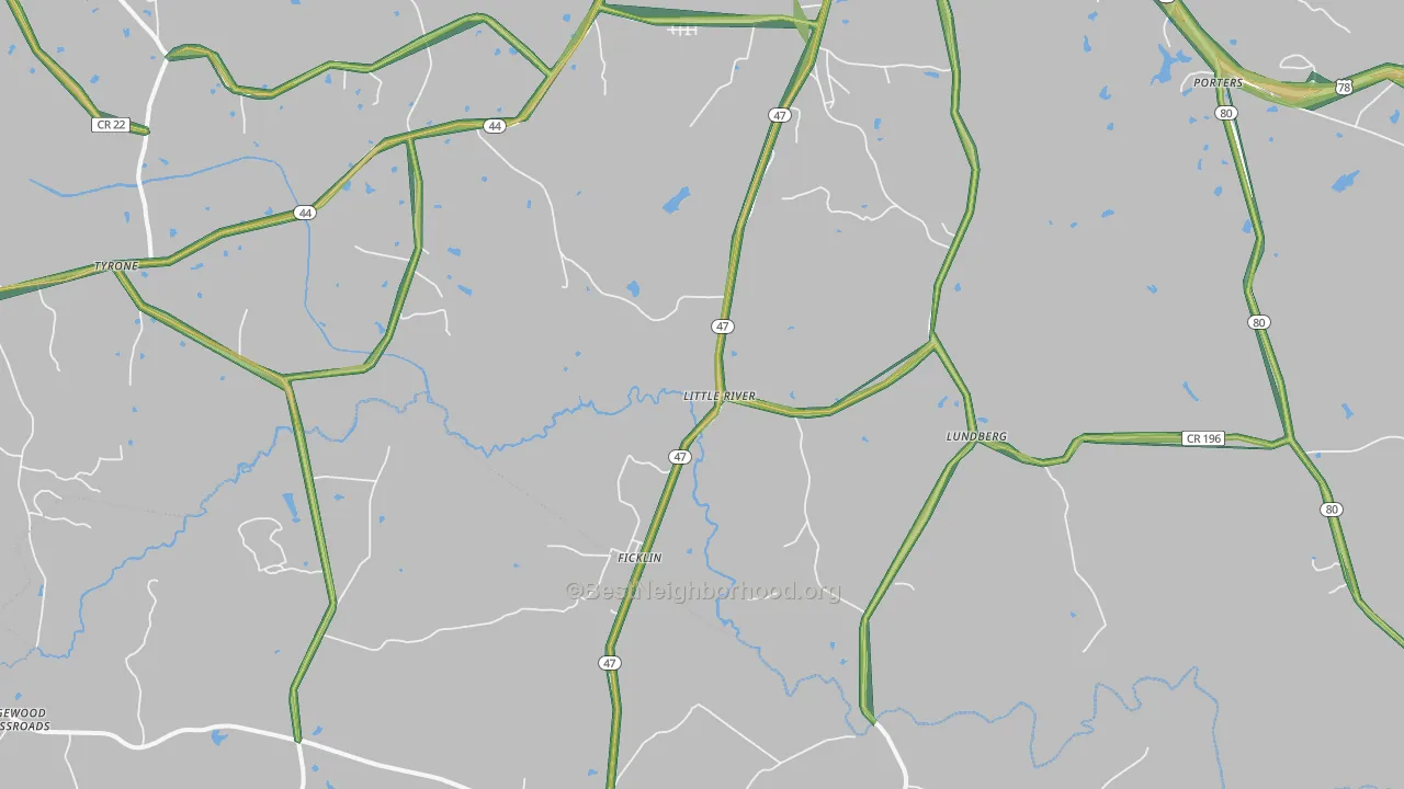 Ficklin, GA Map of Noise Levels in Ficklin