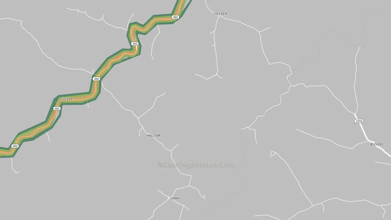 Fielden, KY Map of Noise Levels in Fielden