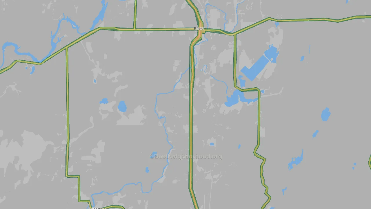 Fifield, WI Map of Noise Levels in Fifield