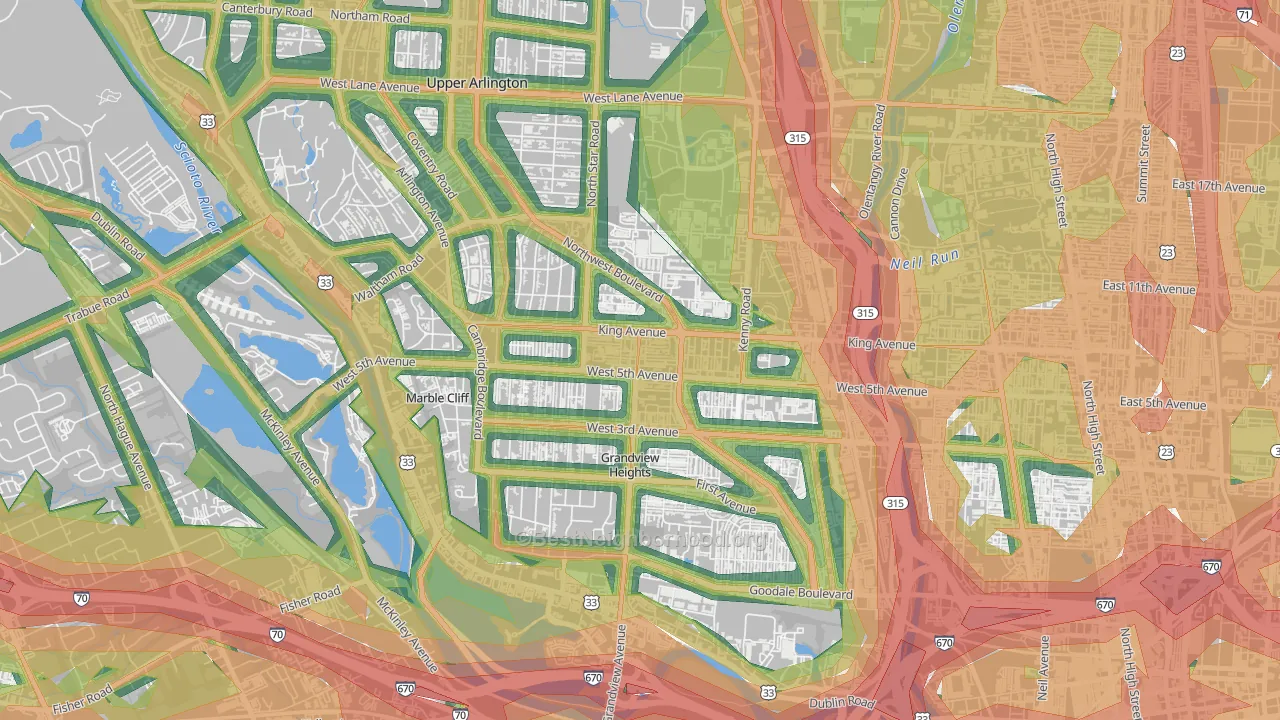 Fifth by Northwest, Columbus, OH Map of Noise Levels in Fifth by Northwest