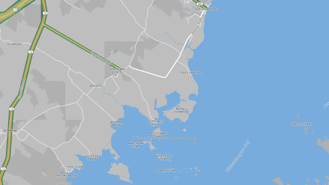 Figgs Landing, MD Map of Noise Levels in Figgs Landing