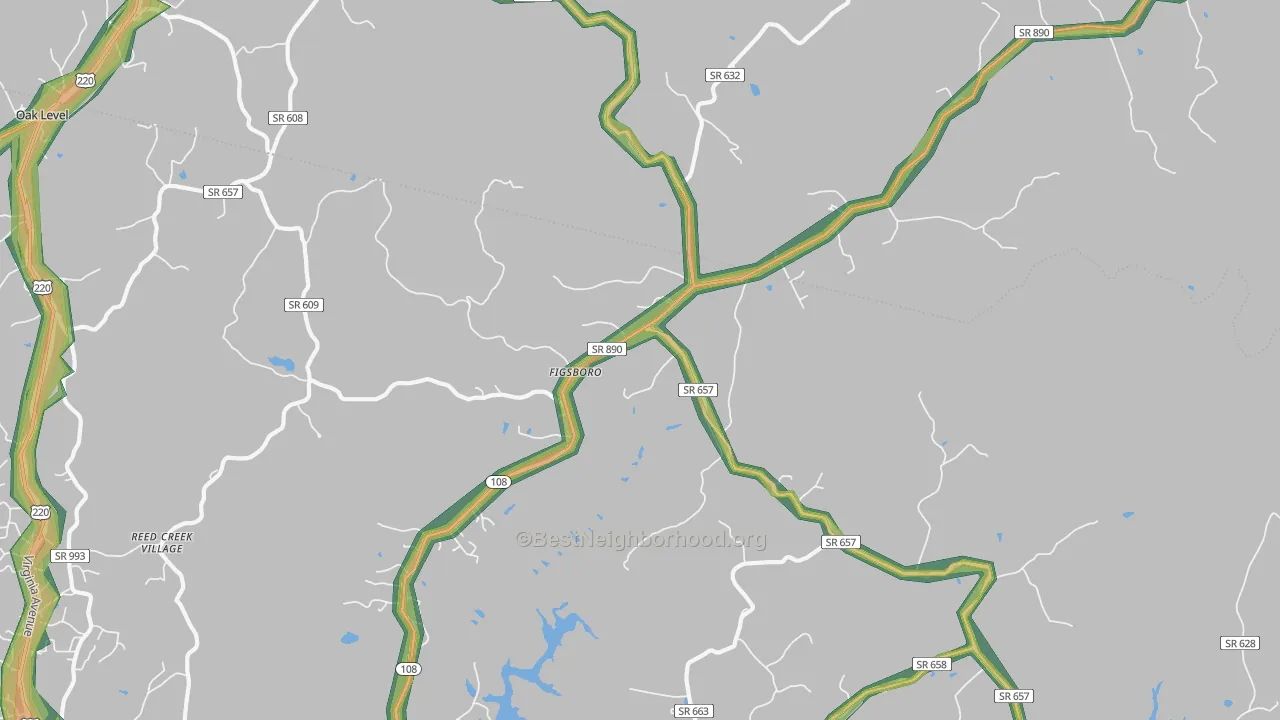 Figsboro, VA Map of Noise Levels in Figsboro