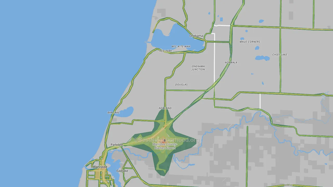 Filer City, MI Map of Noise Levels in Filer City