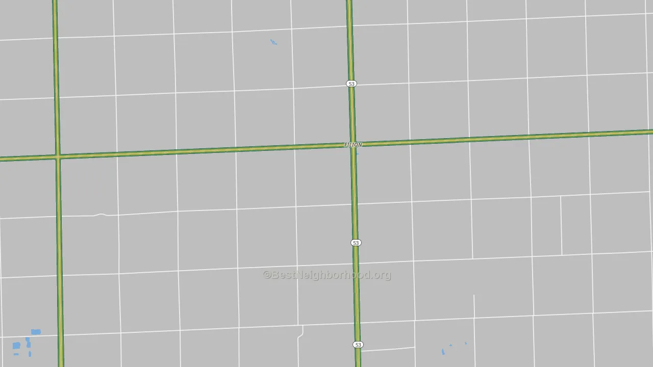 Filion, MI Map of Noise Levels in Filion