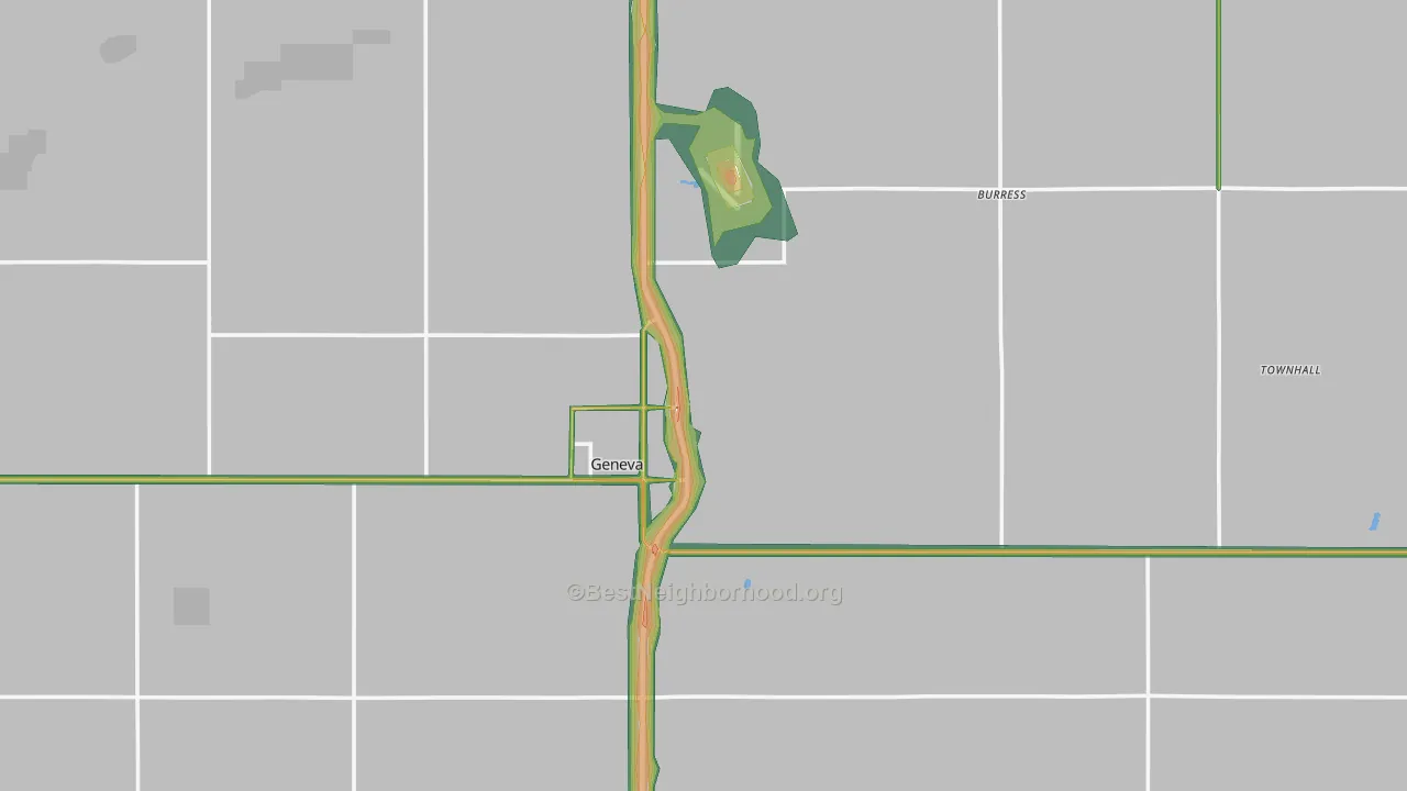 Fillmore County, NE Map of Noise Levels in Fillmore County