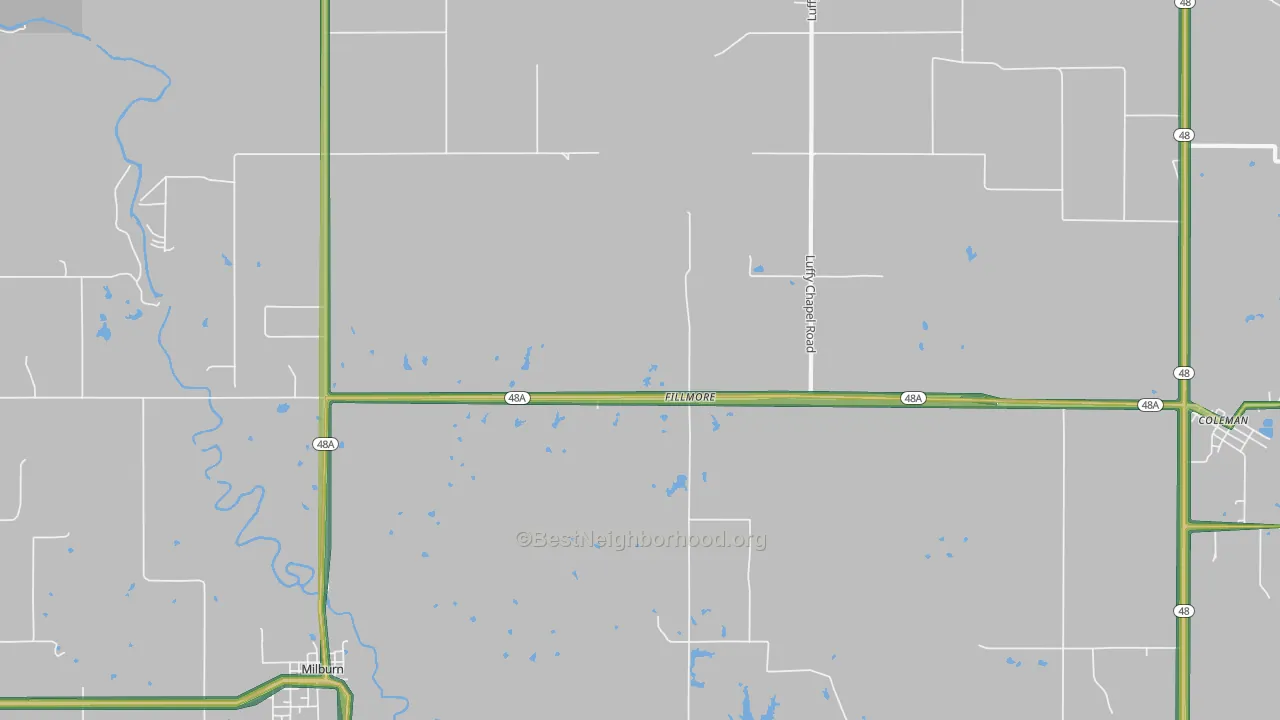 Fillmore, OK Map of Noise Levels in Fillmore