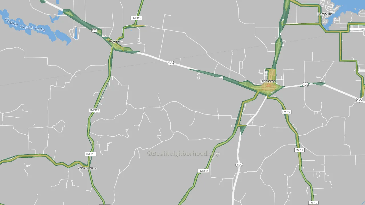 Fincastle, TX Map of Noise Levels in Fincastle