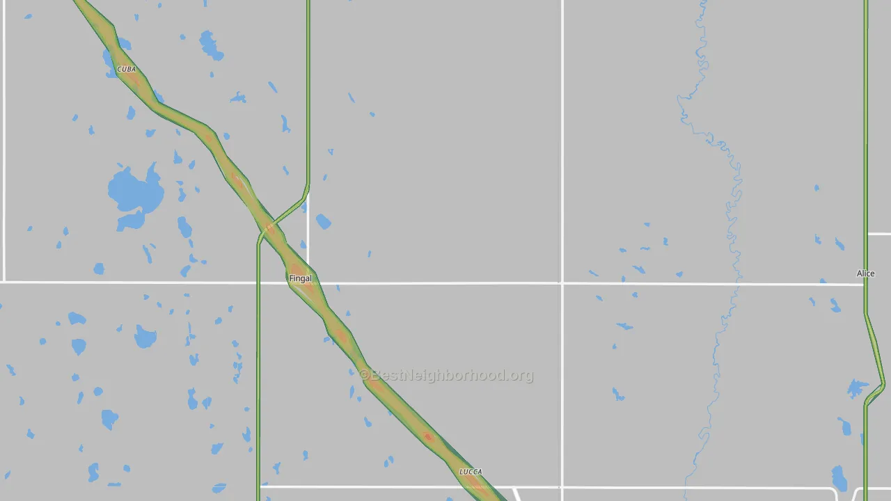 Fingal, ND Map of Noise Levels in Fingal