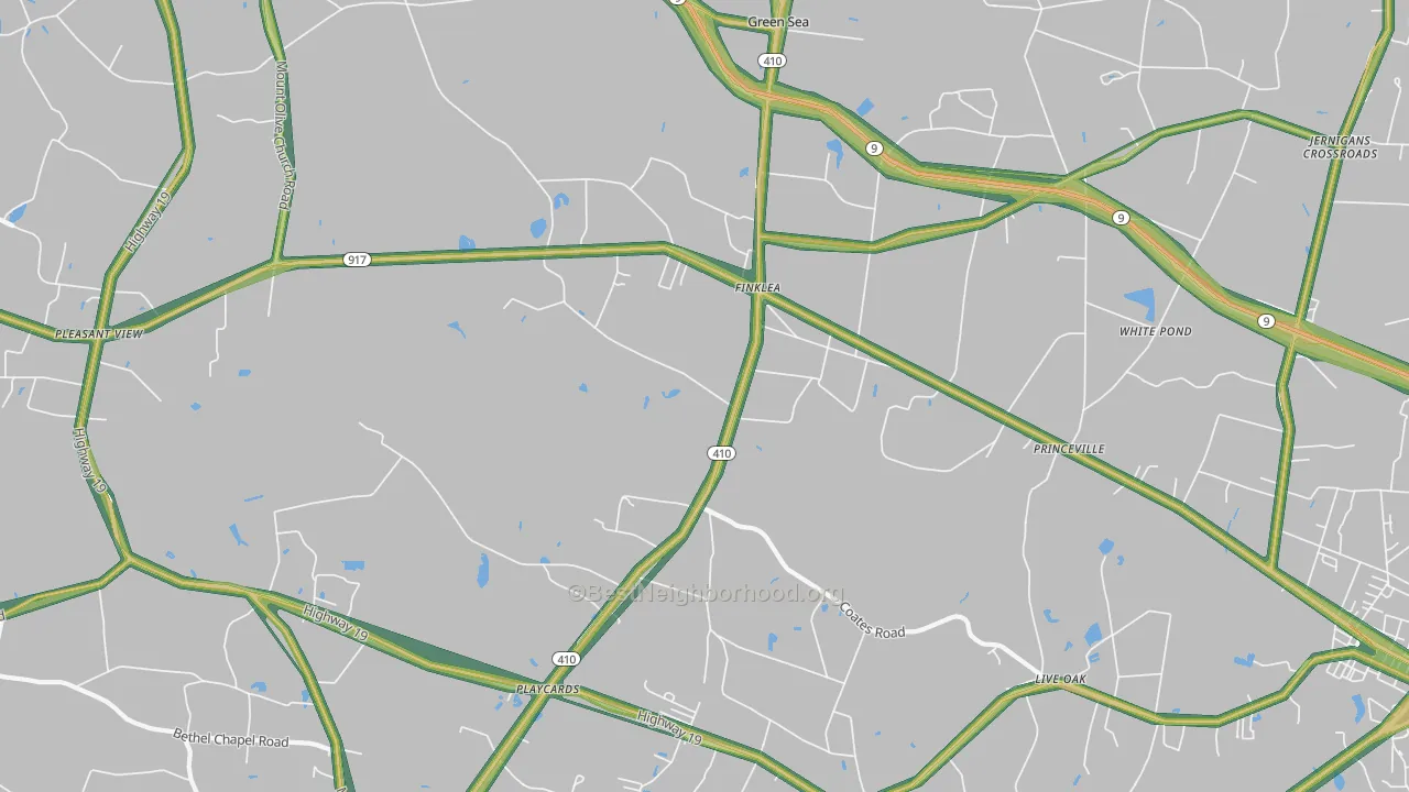 Finklea, SC Map of Noise Levels in Finklea