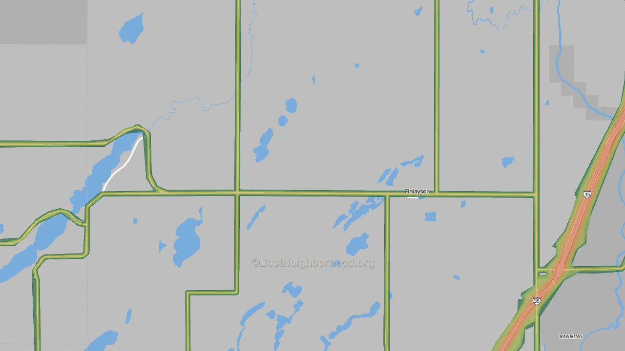 Finlayson, MN Map of Noise Levels in Finlayson