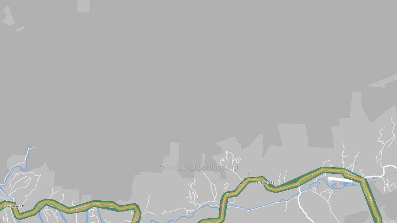 Fires Creek, NC Map of Noise Levels in Fires Creek