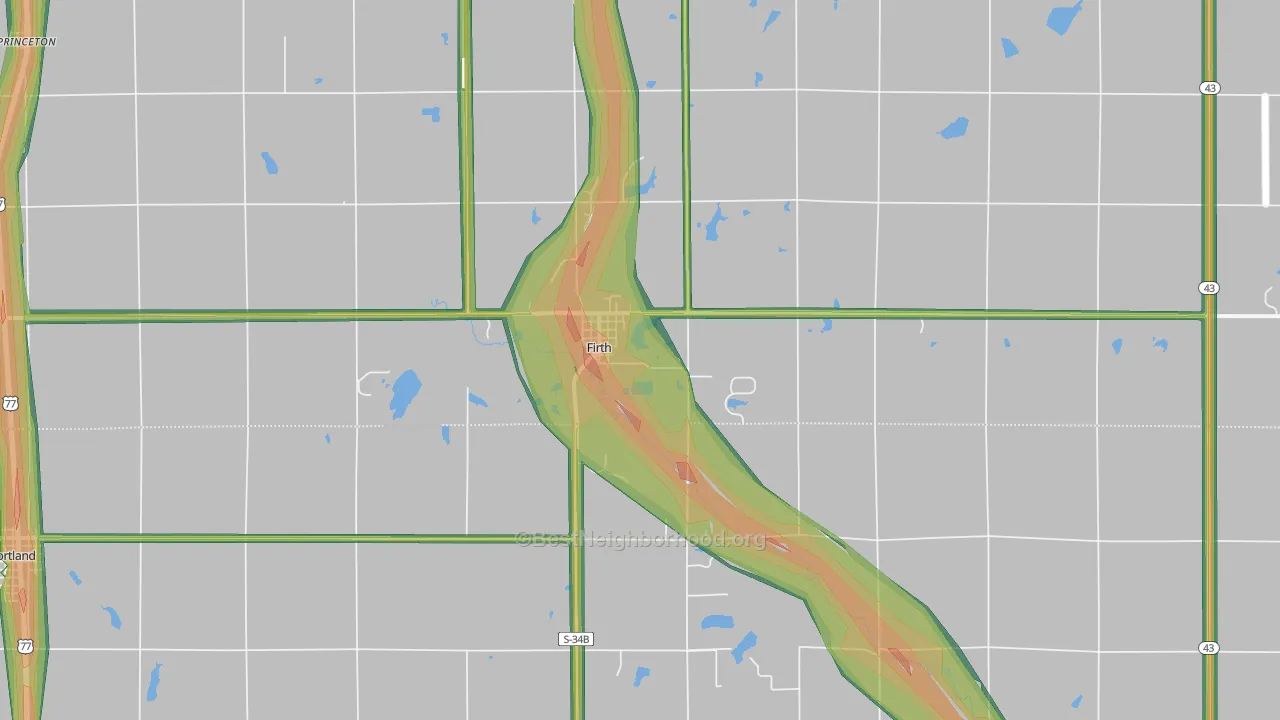 Firth, NE Map of Noise Levels in Firth