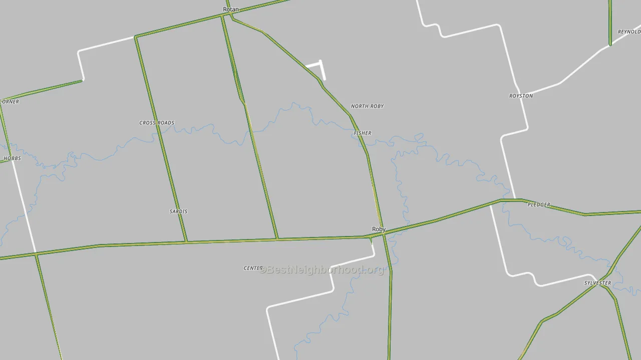 Fisher County, TX Map of Noise Levels in Fisher County