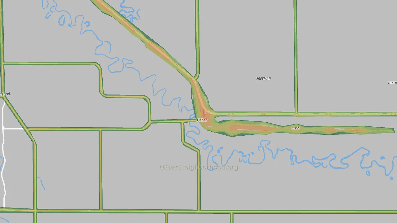 Fisher, MN Map of Noise Levels in Fisher