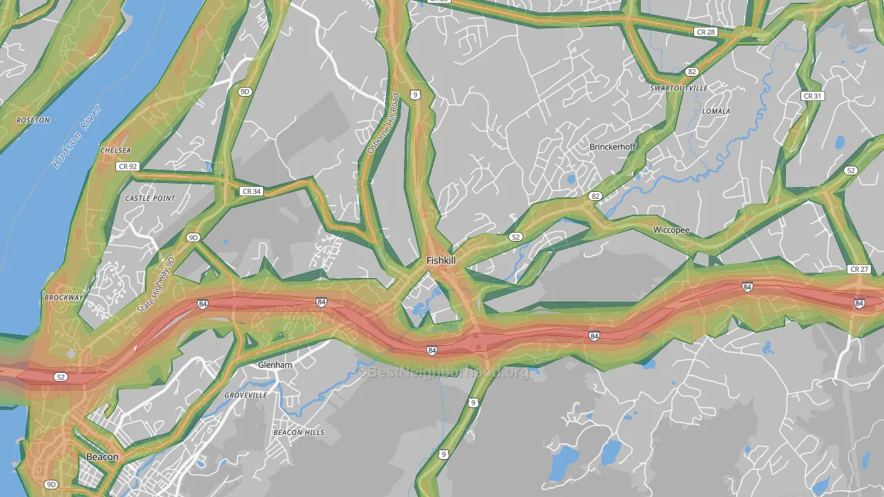 Fishkill, NY Map of Noise Levels in Fishkill