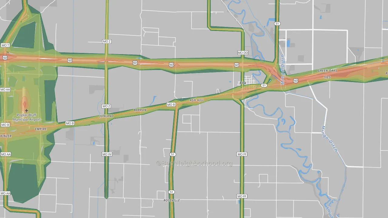 Fisk, MO Map of Noise Levels in Fisk