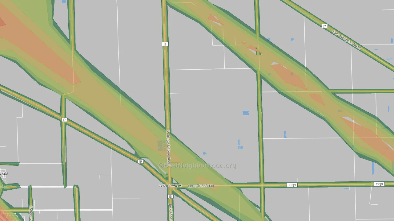 Five Corners, CA Map of Noise Levels in Five Corners