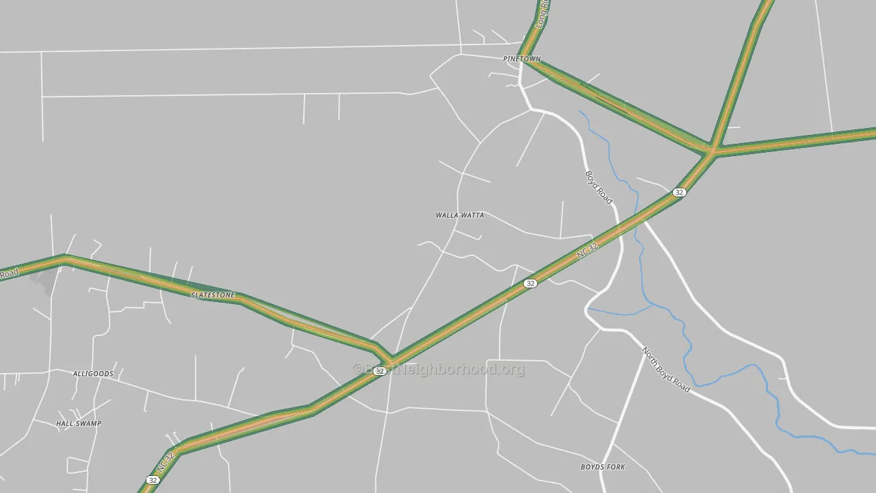 Five Points, NC Map of Noise Levels in Five Points