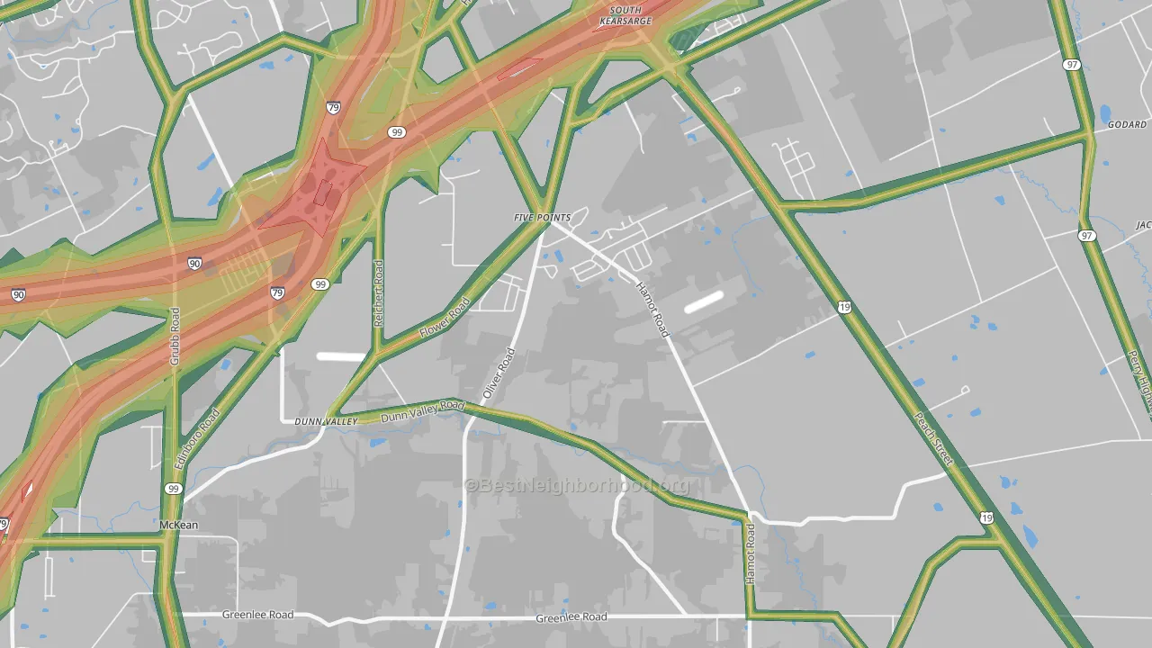 Five Points, PA Map of Noise Levels in Five Points