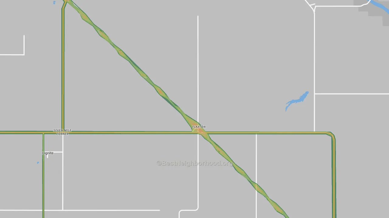 Flaxton, ND Map of Noise Levels in Flaxton