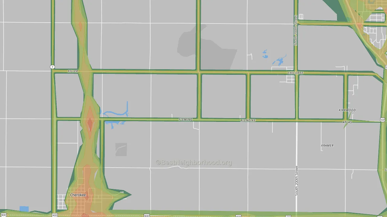 Fleming, KS Map of Noise Levels in Fleming