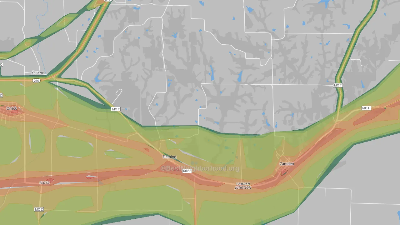 Fleming, MO Map of Noise Levels in Fleming