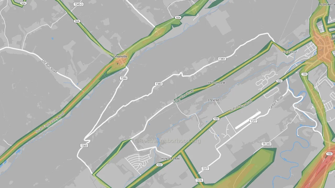 Fleming, PA Map of Noise Levels in Fleming