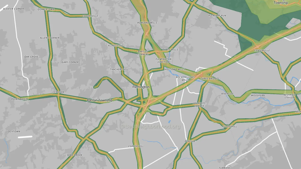 Flemington, NJ Map of Noise Levels in Flemington