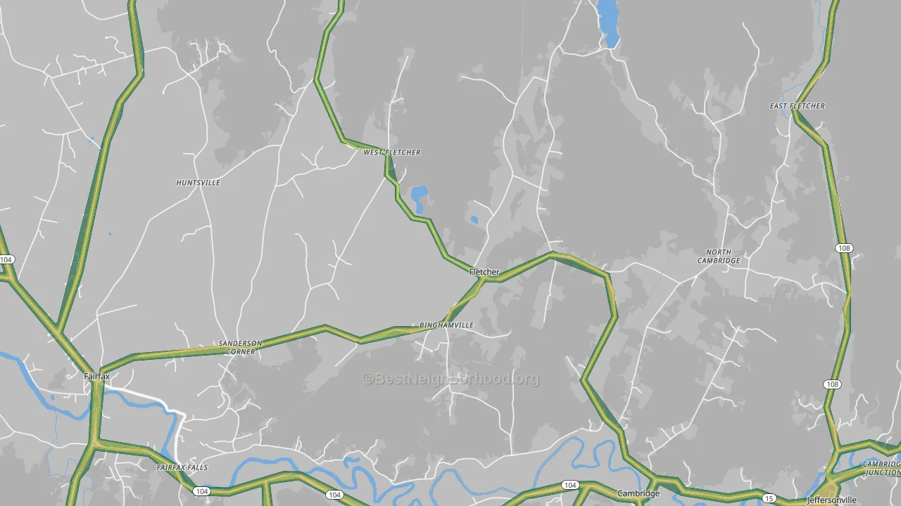 Fletcher, VT Map of Noise Levels in Fletcher