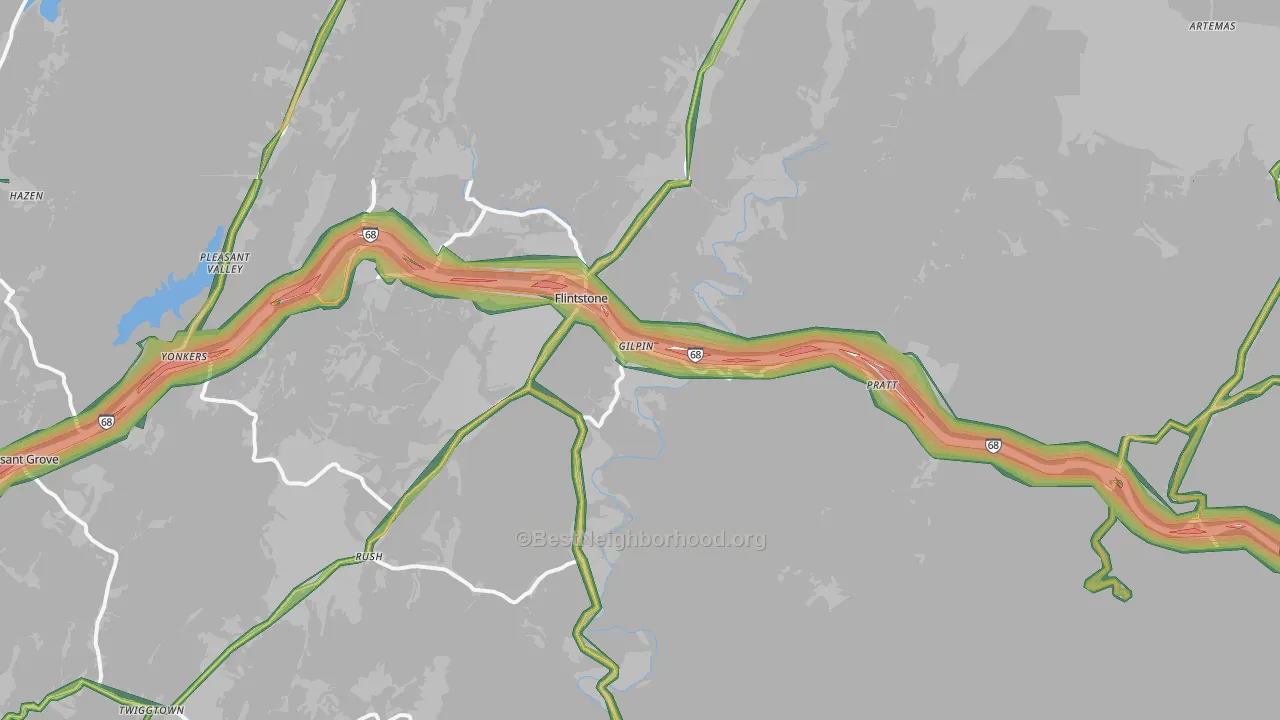 Flintstone, MD Map of Noise Levels in Flintstone