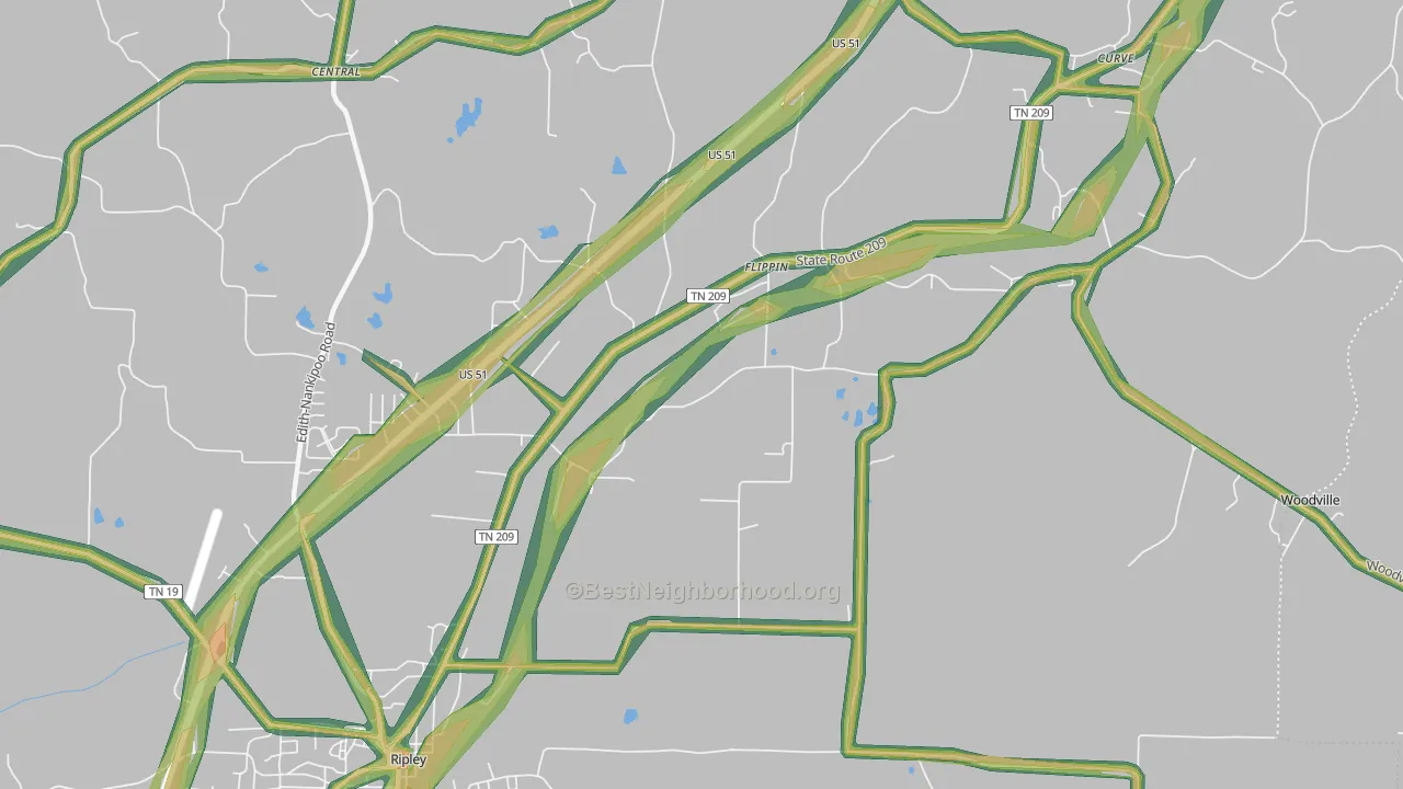 Flippin, TN Map of Noise Levels in Flippin