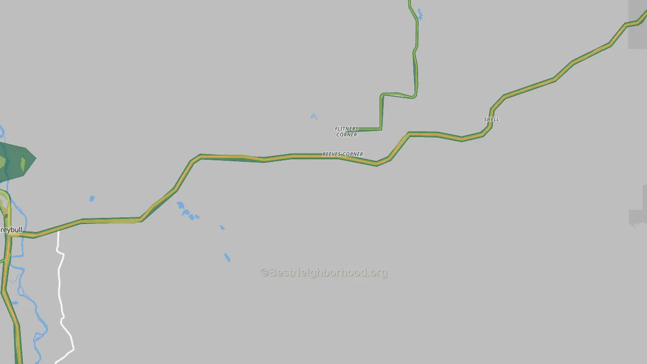 Flitners Corner, WY Map of Noise Levels in Flitners Corner