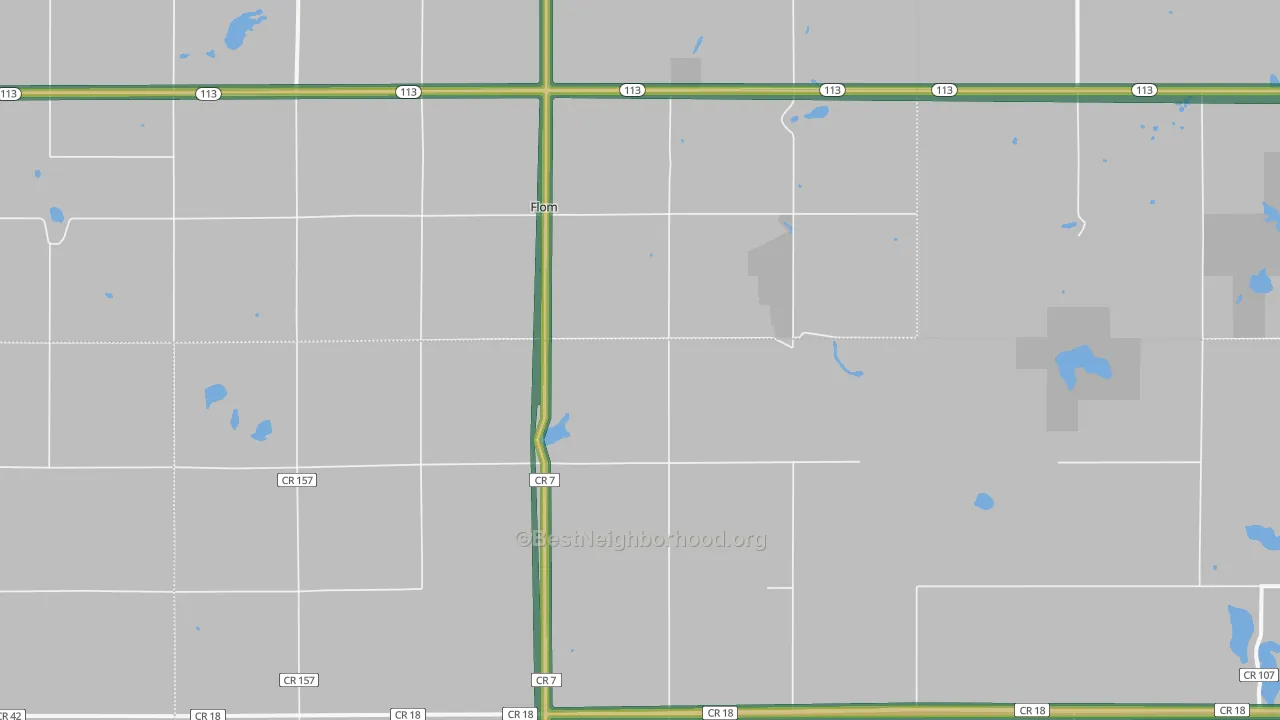 Flom, MN Map of Noise Levels in Flom